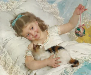 Ragazza giovane e gatto
